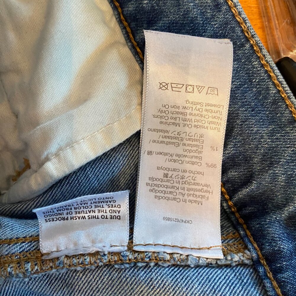Madewell The '90s Straight Utility Cargo Jeans Densmore Wash Blue Size 31 - Picture 10 of 10